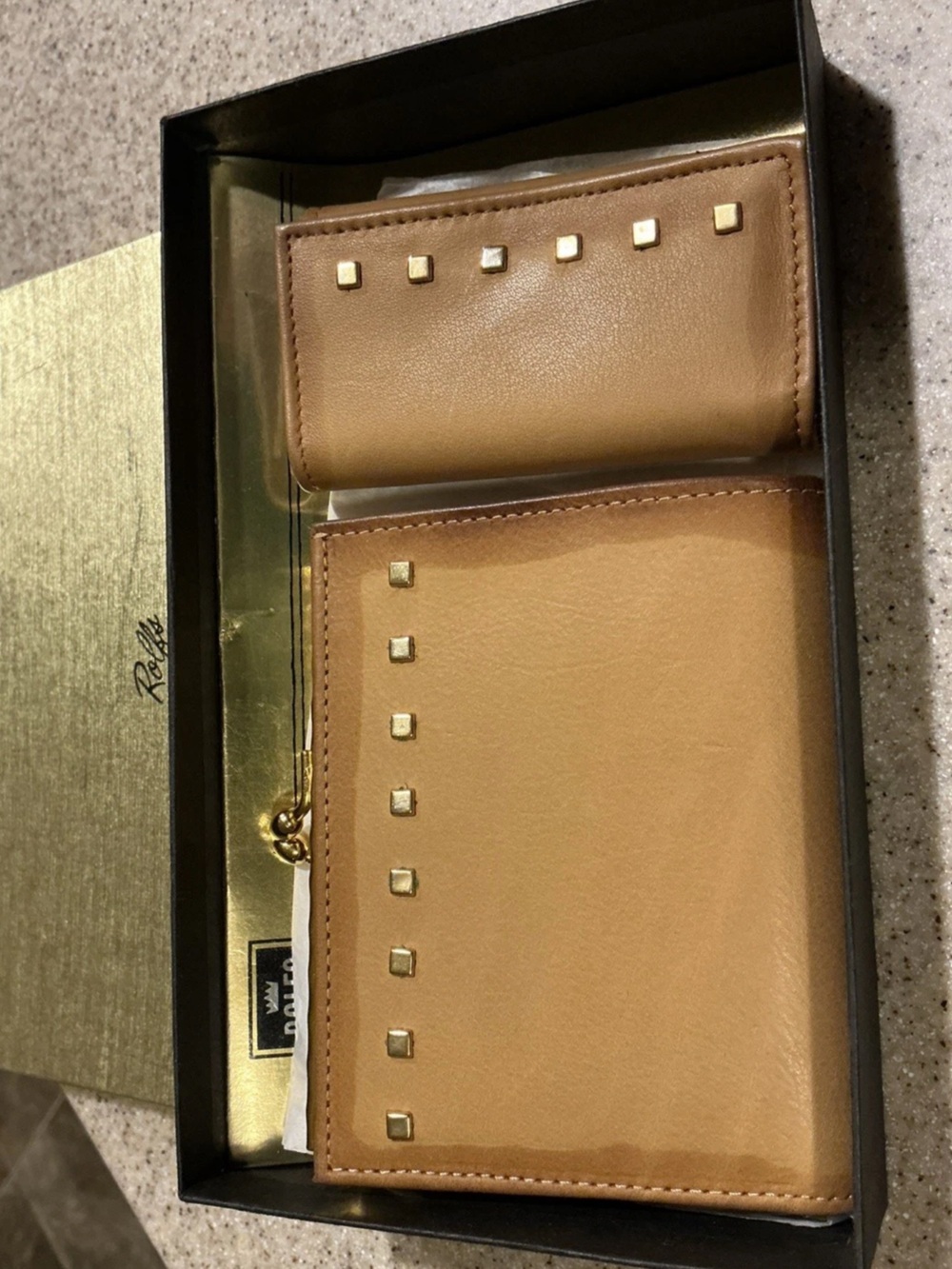 Vintage Rolfs Fandango Calf Leather Wallet/Coin Purse & Key Chain Set NEW